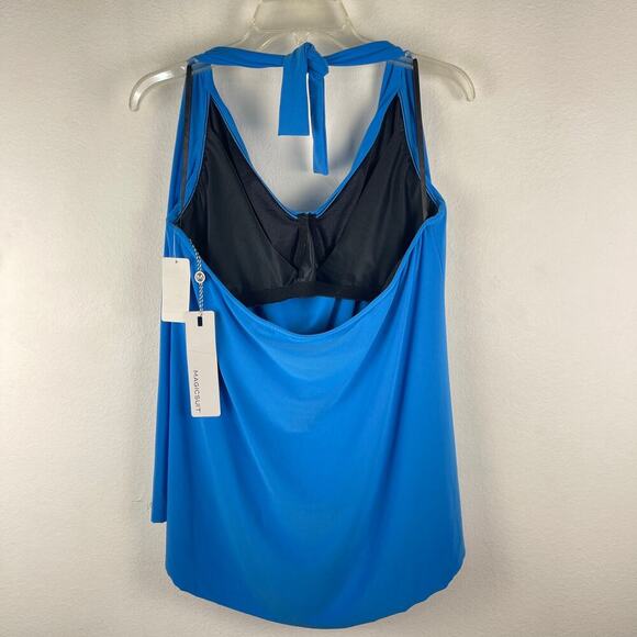 Magicsuit AZURE Blue Sophie Underwire Halter Top Tie Tankini Top Plus Size US 16 - Picture 5 of 12